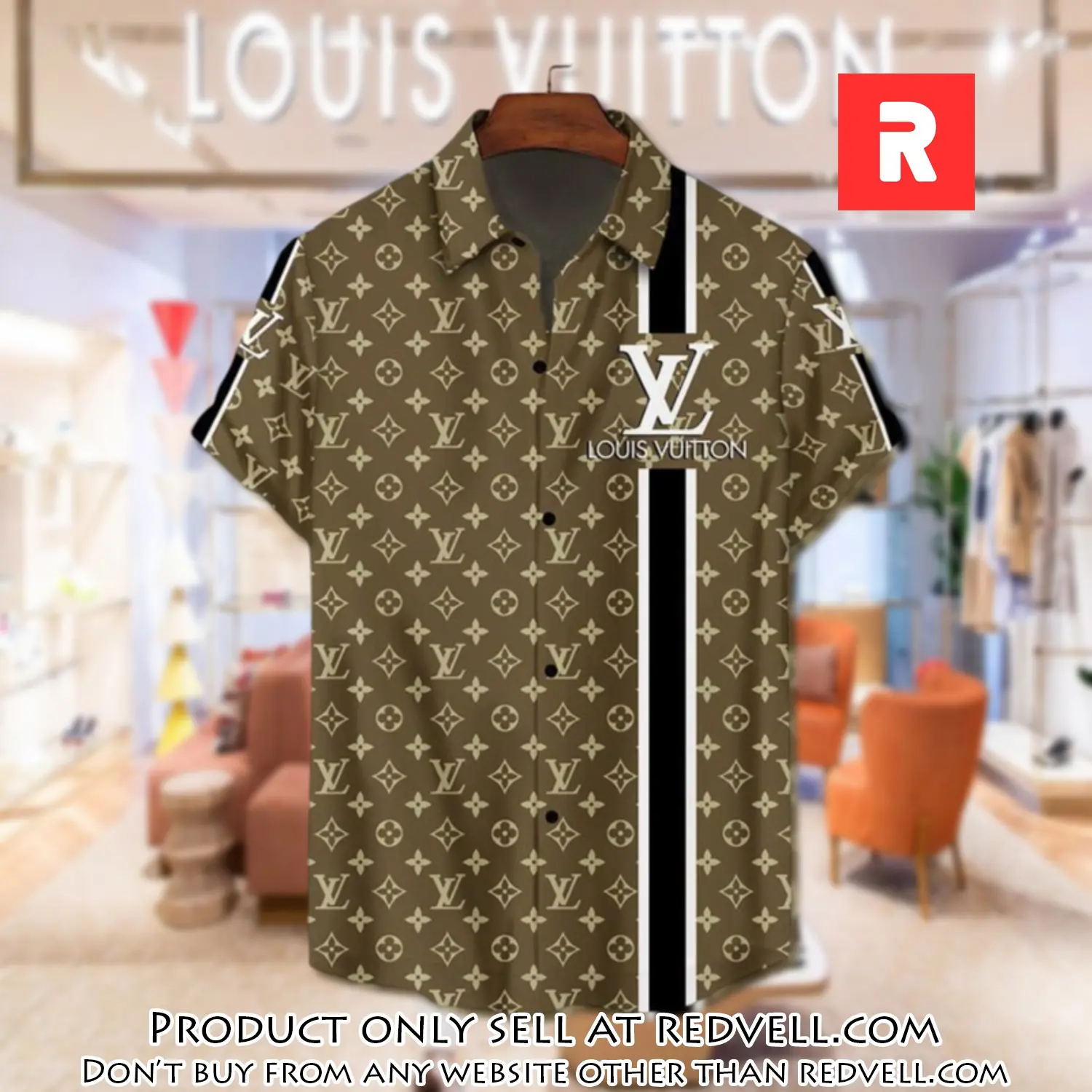 Lv louis vuitton luxury hawaiian shirt & short set lhs1196 rv4132166